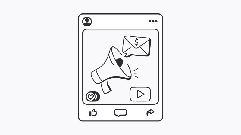 Consultor YouTube: Impulsa tu Marketing de Video Megáfono y sobre con dólar en una simulación de publicación online, representando los servicios de un consultor YouTube para marketing de video.